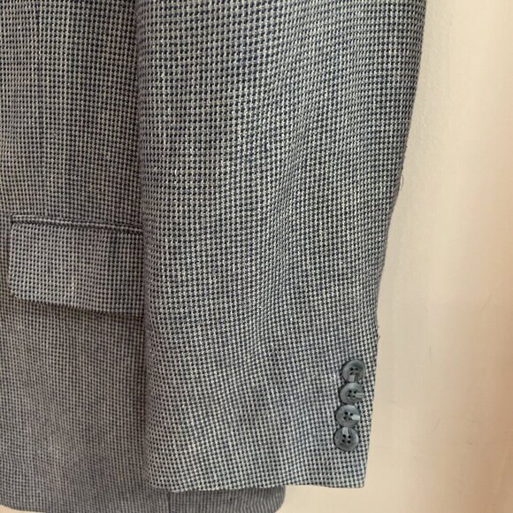 Vtg Stanley Blacker Silk Blend Sport Coat Blazer Mens 38 Short Gray Check Lined - Picture 5 of 16